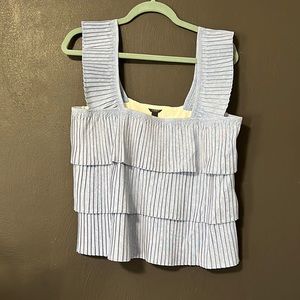J CREW blue ruffle tank top. Size M